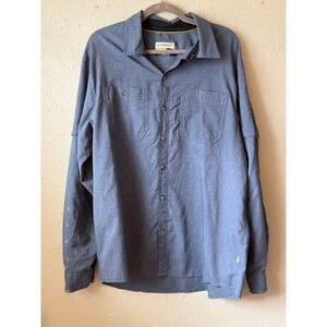 Magellan Outdoors MagWick Adventure Gear Mens Large Blue Fishing Hiking Shirt L